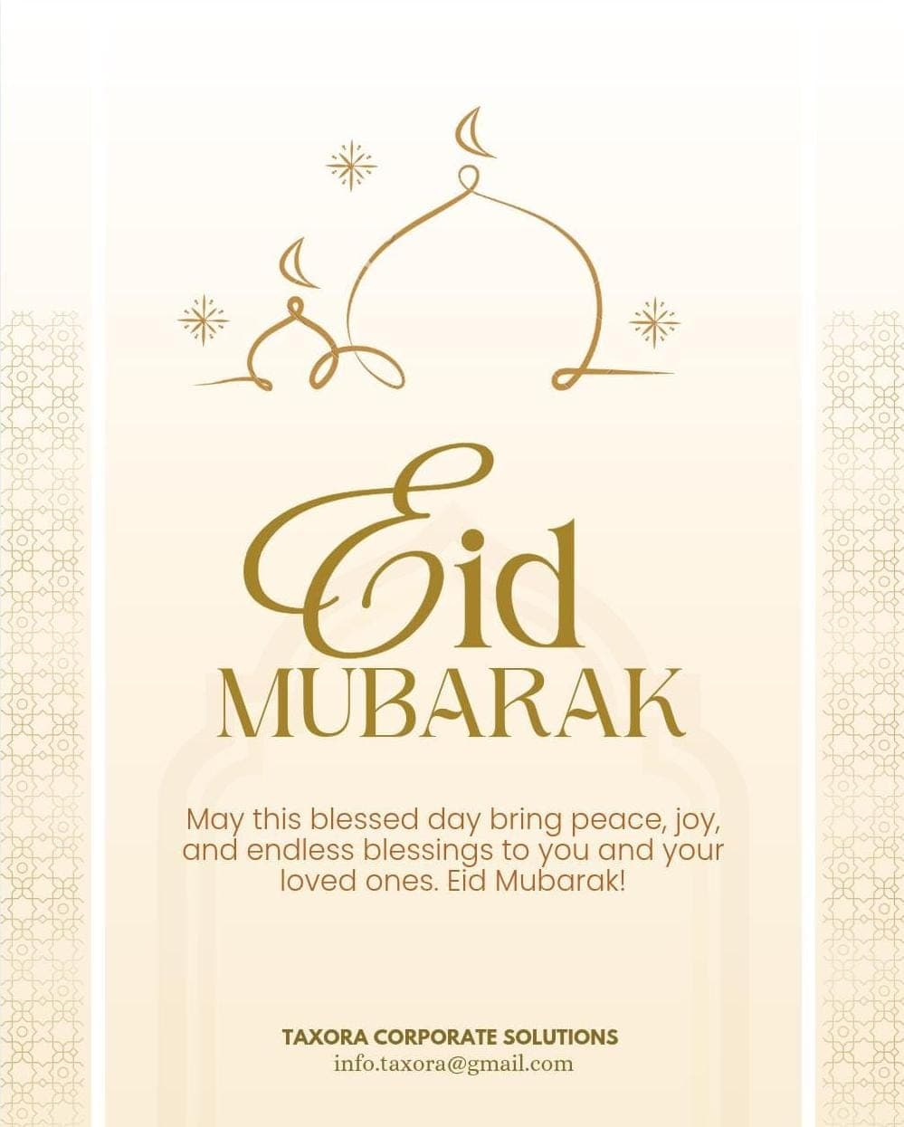 Simple Eid greeting with elegant design.